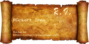 Rückert Irma névjegykártya